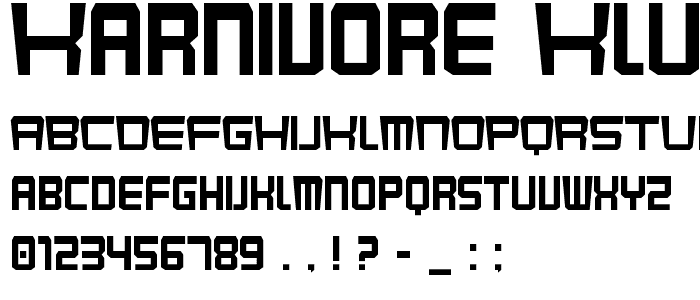 Karnivore Kluster font